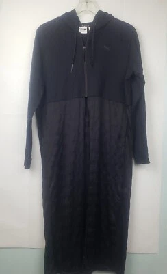 Sudadera con capucha negra larga con aberturas laterales talla mediana PUMA Evo 1/4 cremallera para mujer  Foto 1 de 3
