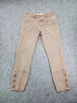Pantalón Anthropologie Mujer 27 Botones Tobillo Beige Foto 1 de 4