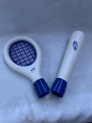 Wii NERF SPORTS PLUS Tennis Racket and Baseball Bat For Nintendo Wii COLOR BLUE - Image 1 of 3