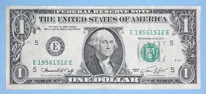 December 15, 1956 (E 19561512 E) Birthday Note inY/D/M Format $1 One Dollar Bill - Picture 1 of 2