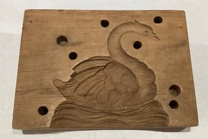 Antike SCHWAN handgeschnitzte Holz Baum Form Butter oder Keks oder Zucker 7”x5” groß - Bild 1 von 2