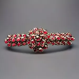 Antique Victorian Bohemian Garnet Brooch - Picture 1 of 5