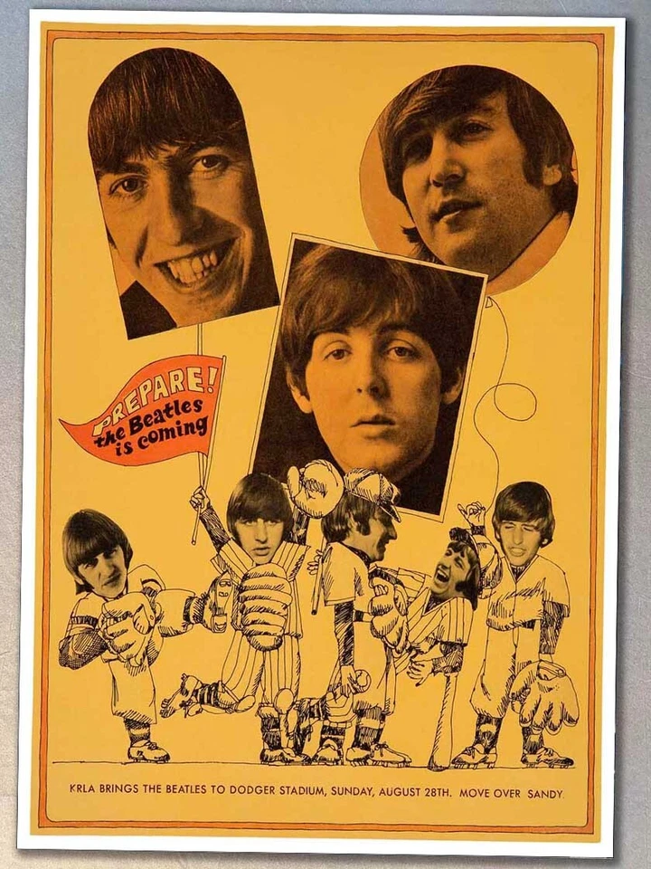 The Beatles - Dodger Stadium 1966 - A3 size poster print - Image 1 of 1