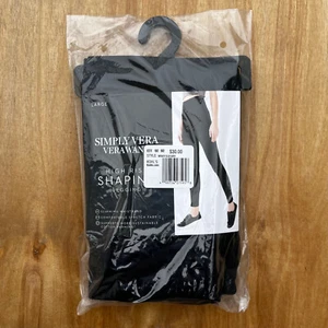 SIMPLY VERA VERA WANG HIGH RISE SHAPING LEGGING WOMEN’S sz L Black NWT - Picture 1 of 4