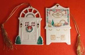 Vintage 1990 LENOX China DOUBLE SIDED DOOR and OVEN Christmas Ornament - Picture 1 of 11