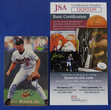 1995 Score Board  Classic CAL RIPKEN Jr. SIGNED PLASTIC PHONE CARD ~ JSA QQ93549