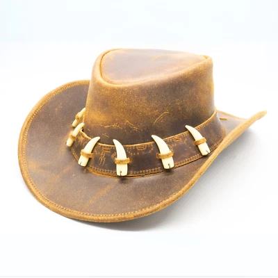 Resistance Australian Leather Hat with Crocodile Band Teeth - Dundee Style - Image 1 of 3