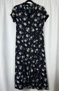 Lauren Ralph Lauren 90s Y2K Silk Floral Shirt Dress Button Up Cottagecore 10 - Bild 1 von 11