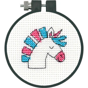 Kit punto croce ""Impara un mestiere"" ~ Unicorno divertente per bambini e principianti #72-75553 - Foto 1 di 3