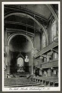 Postal LEUTERSDORF / Oberlausitz: Ev. laúd. Iglesia, sin funcionar, alrededor de 1920 - Imagen 1 de 2
