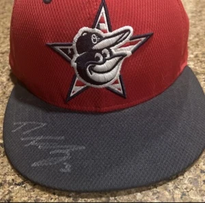 flaherty game used signed baltimore orioles baseball hat - Picture 1 of 4