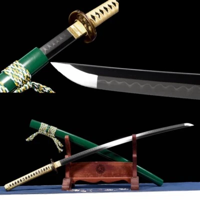 Brass buddhism 1095 carbon steel clay tempered blade japanese samurai katana - Image 1 of 4