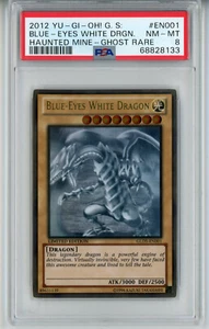 YUGIOH GLD5-EN001 BLUE-EYES WHITE DRAGON GHOST RARE HOLO FOIL PSA 8 NM #68828133 - Picture 1 of 2