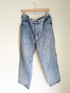 Vintage Acid Wash Sasson Mens Jeans 42x30 100% Cotton Denim Size Flawed 80s - Picture 1 of 15