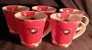 5 Kathy Ireland Designs A Cafe Society A CafeSociety Tassen Mohnblumen 4 1/4" Höhe - Bild 1 von 2