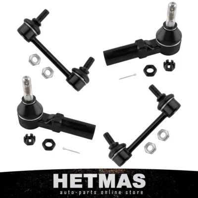 4PC Front Outer Tierods Rear Sway Bar Links For 1991-2002 Saturn SC SL SW Series - Image 1 of 4