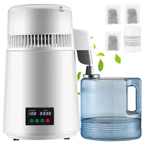 4L Water Distiller 1L/H Distilled Water Maker Timing & Temp Display White - Picture 1 of 12