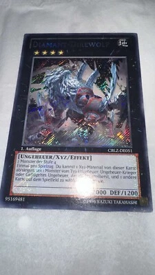 Yugioh Misprint German Diamond Dire Wolf w/ Mermail Abyssleed CBLZ-DE051 1st - Image 1 of 3
