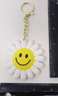 Smiling Happy Face Daisy Flower Smile Keychain Fob