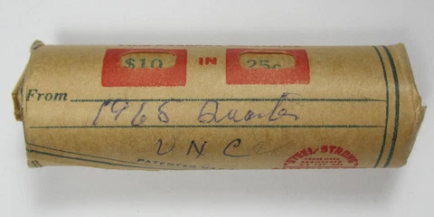 1965 Washington Quarters Choice to Gem BU Original Roll of 40 Uncirculated Coins Cover