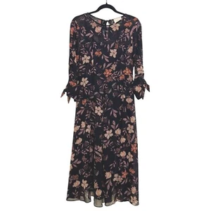 I.Madeline Passionate Love Black Floral Print Midi Dress Cottagecore Romantic M - Bild 1 von 23