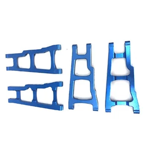 Bras de suspension F&R en aluminium pour 1/10 Traxxas Rustler VXL 4x4 bleu - Photo 1 sur 4