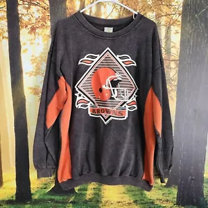 Vintage Caribe 90's Cleveland Browns NFL Graphic Sweatshirt XL Toned Crewneck - Picture 1 of 15