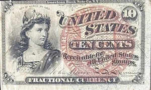 10 Cent Fractional Currency Note 1863 - Picture 1 of 2