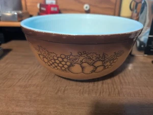 Vintage Pyrex Schüssel Old Orchard braun Obst 2 1/2 Quart Rührschüssel 403 Cottagecore - Bild 1 von 9