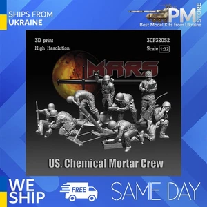 Mars Figures 3DP32052 1/32 US Chemical Mortar Crew 8 figures 3d printed Resin - Picture 1 of 3