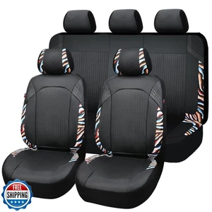 Juego completo de fundas para asiento de coche de cuero sintético Flying Banner banco delantero y trasero - Imagen 1 de 5