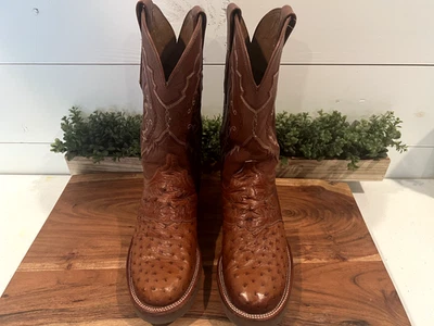Мужские ботинки Lucchese 2000 г. Коньяк/коньяк страус 8-1/2 D. Б/у.  - Изображение 1 из 4