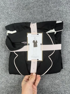 Victoria's Secret Pajama Set Womens Small Black Modal Short Sleeve Shorts - Image 1 of 4