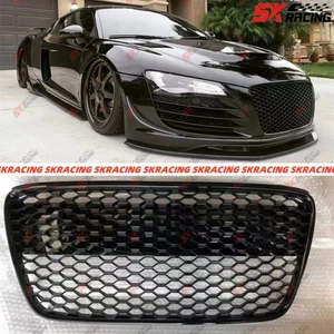 ABS Glossy Black Front Bumper Grille Mesh Bodykit Fits For 2008-2012 Audi R8 - Picture 1 of 24