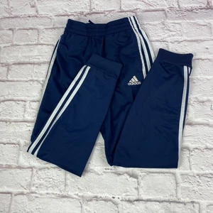 Adidas Pants Youth Medium 10/12 Navy Blue Three Stripes Athletic Track AK5668 - Picture 1 of 16