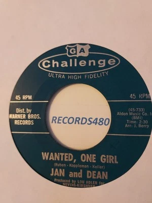 45 Jan and Dean "Wanted, One Girl/Something a Little Bit Difference" Challenge - Image 1 of 2