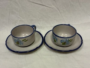 2 Vintage Made For Gumps San Francisco Teetasse und Untertasse Set Kaffeetasse Italy - Bild 1 von 7
