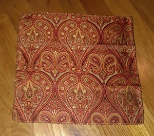 Neu in Verpackung Rost Gold Schwarz Paisley 100 % Seide 10" Einstecktuch - Bild 1 von 4