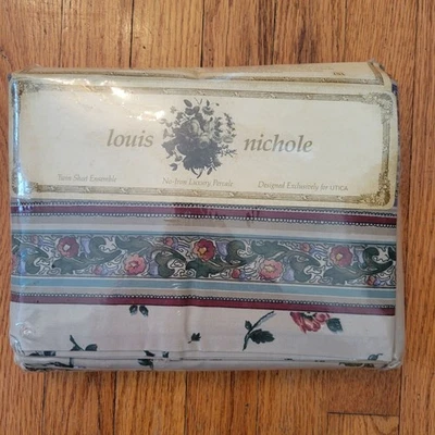 Louis Nichole Utica Twin Sheet Set Dubonnet Multi Combed 180 Threads - Image 1 of 4