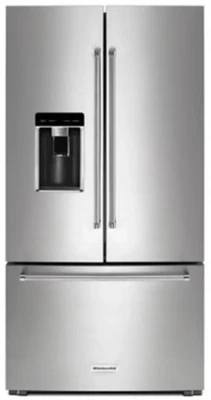 KitchenAid KRFF577KPS 36" Profundidad Estándar Independiente Puerta Francesa Refrigerador Foto 1 de 2