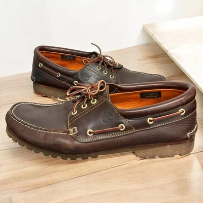 Zapatos informales Timberland 3 Eye Lug para hombre talla 15 cuero marrón cosidos a mano Foto 1 de 4