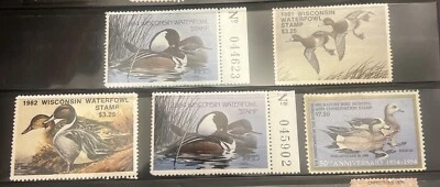 US Duck Stamps Also Waterfoul Stamps NMNH OG 1980’s - Image 1 of 4