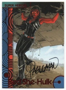 2013 Fleer Retro Marvel Autografi #34 Rosso She-hulk Carlo Pagulayan Auto - Foto 1 di 1