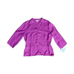 JM Collection Tencel Button Down Hemd. Damengröße 16. " Neu mit Etikett - Bild 1 von 6