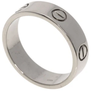 CARTIER Ring love ring #61 K18 White Gold - Picture 1 of 6