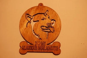 ALASKAN MALAMUTE LASER CUT Dog Ornament - Picture 1 of 1