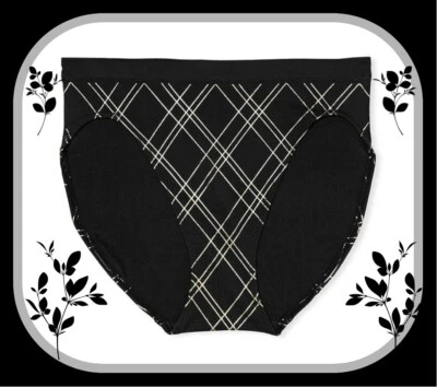 Panty Calzoncillo XL Negro a Cuadros BRILLO SIN COSTURAS NOSHOW Victoria's Secret Pierna Alta Cintura Foto 1 de 4
