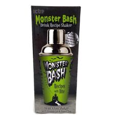 Monster Bash Drink Shaker Glass 16oz Recipe w/ Strainer & Jigger Top Cocktail