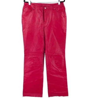 Pantalones METROSTYLE 100% CUERO Rojo Recto Frente Plano 01-0766-4 Talla 12T Foto 1 de 4