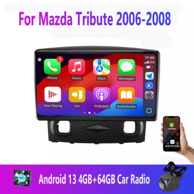 4-64GB Wireles Carplay Android13 For Mazda Tribute 06-08 Car Stereo Radio GPS BT - image 1 of 4